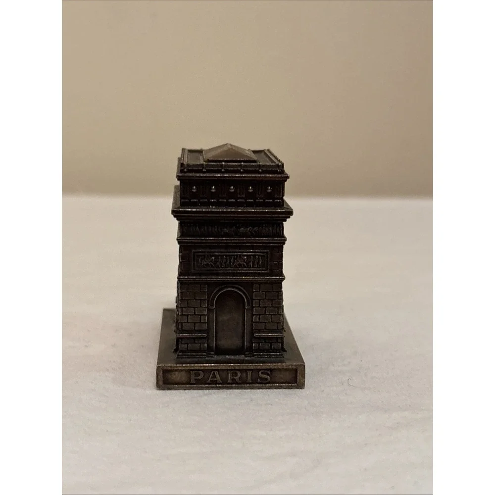 Arc De Triomphe Paris Souvenir Metal Figurine Paperweight Made In France